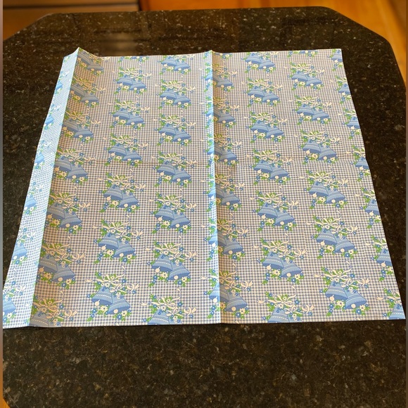 🩵💚🤍Vintage AMBASSADOR Wedding Gift Wrap Remnant🩵💚🤍 - Picture 4 of 5